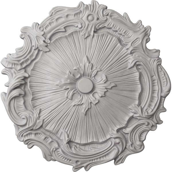 Ekena Millwork Plymouth Ceiling Medallion (Fits Canopies up to 1 5/8"), 16 3/4"OD x 1 3/8"P, Ultra Pure White CM16PLUWF - main